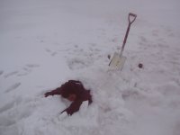Snow observation at Murodo-daira on Mt.Tateyama -3; a buried man.