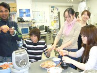 Party to celebrate our professor's getting well. -3