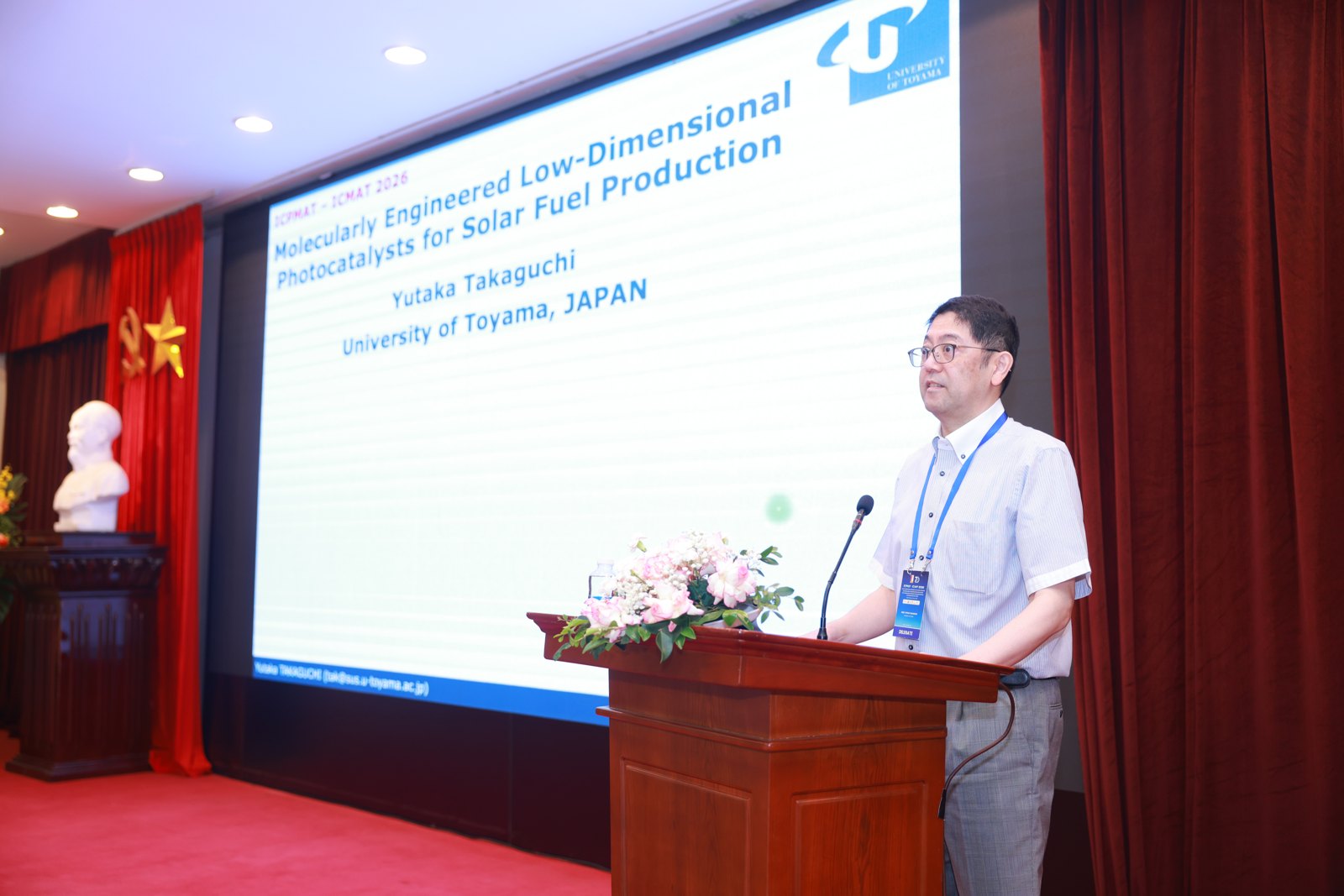 Yutaka Takaguchi delivering his plenary lecture at ICPMAT–ICAMT 2026.